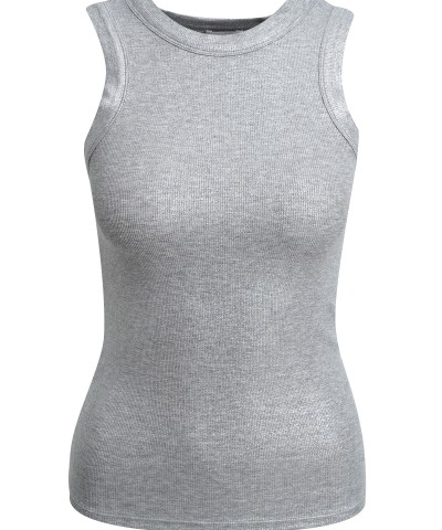 Milano Italy - Rib-Tanktop in Silber