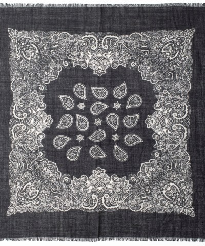 JcSophie - "Romee" Woll-Paisleytuch in Schwarz