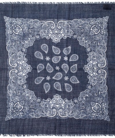 JcSophie - "Romee" Woll-Paisleytuch in Navy