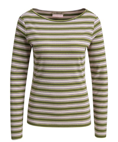 Smith & Soul - Figurbetontes Longsleeve in Grün gestreift