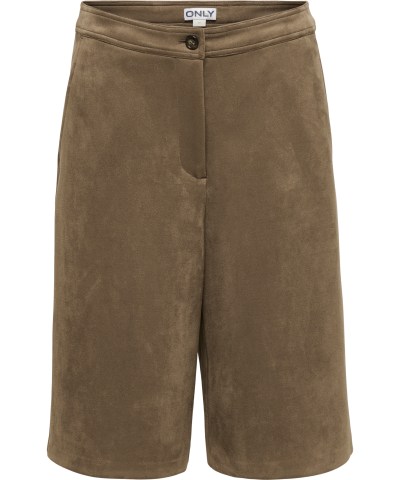 ONLY - ONLStina Velours-Bermuda in Taupe